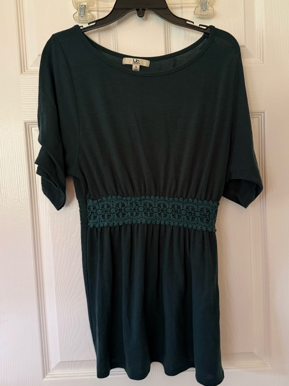 Women’s Dark Green Crochet Waist Tunic Top Whimsical Fairycore Top